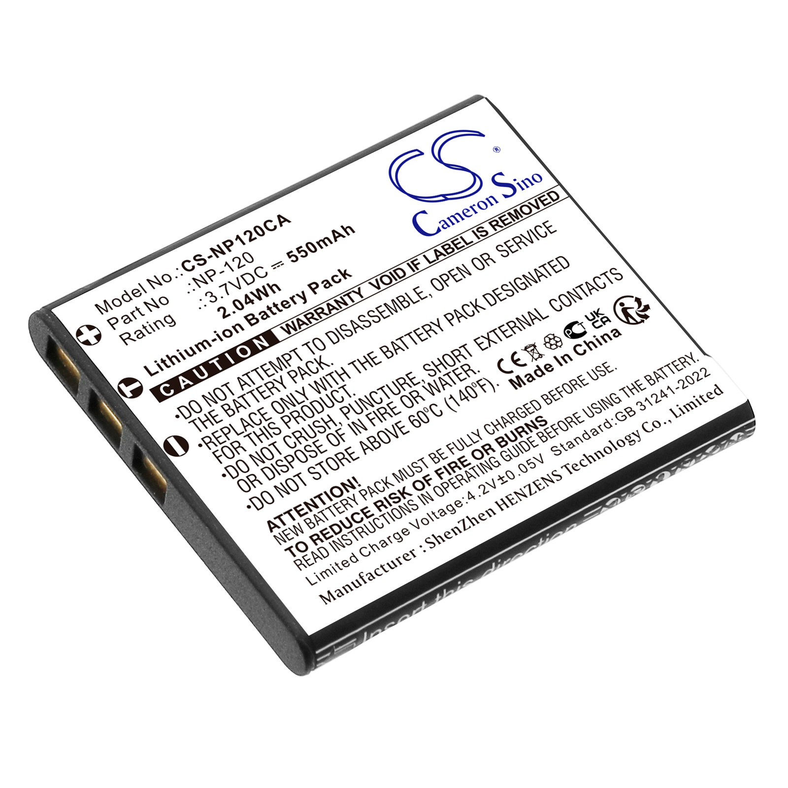 Cameron Sino CS-NP120CA 3.7V Li-ion 630mAh černá - neoriginální