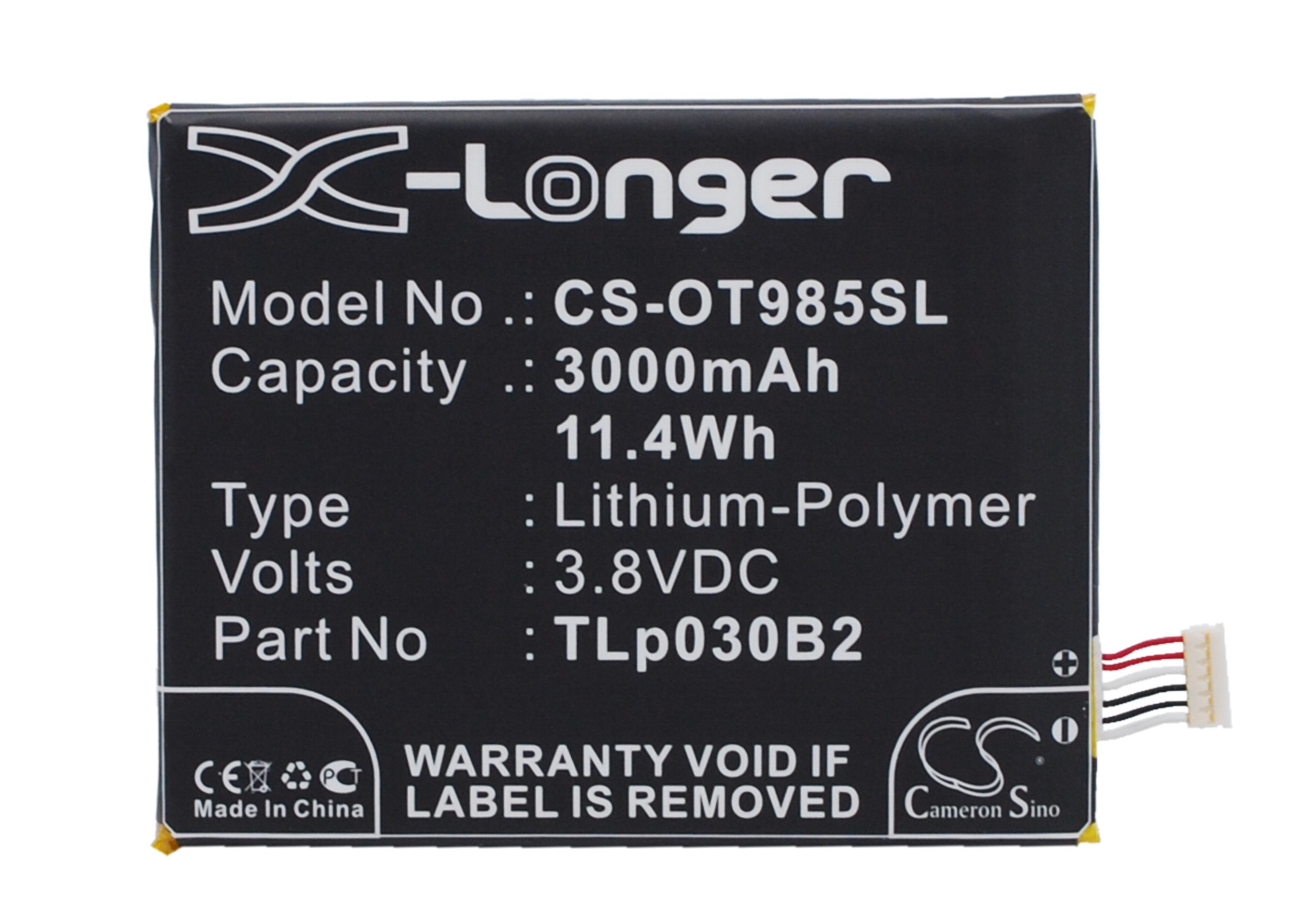 Cameron Sino CS-OT985SL 3.8V Li-Polymer 3000mAh černá - neoriginální