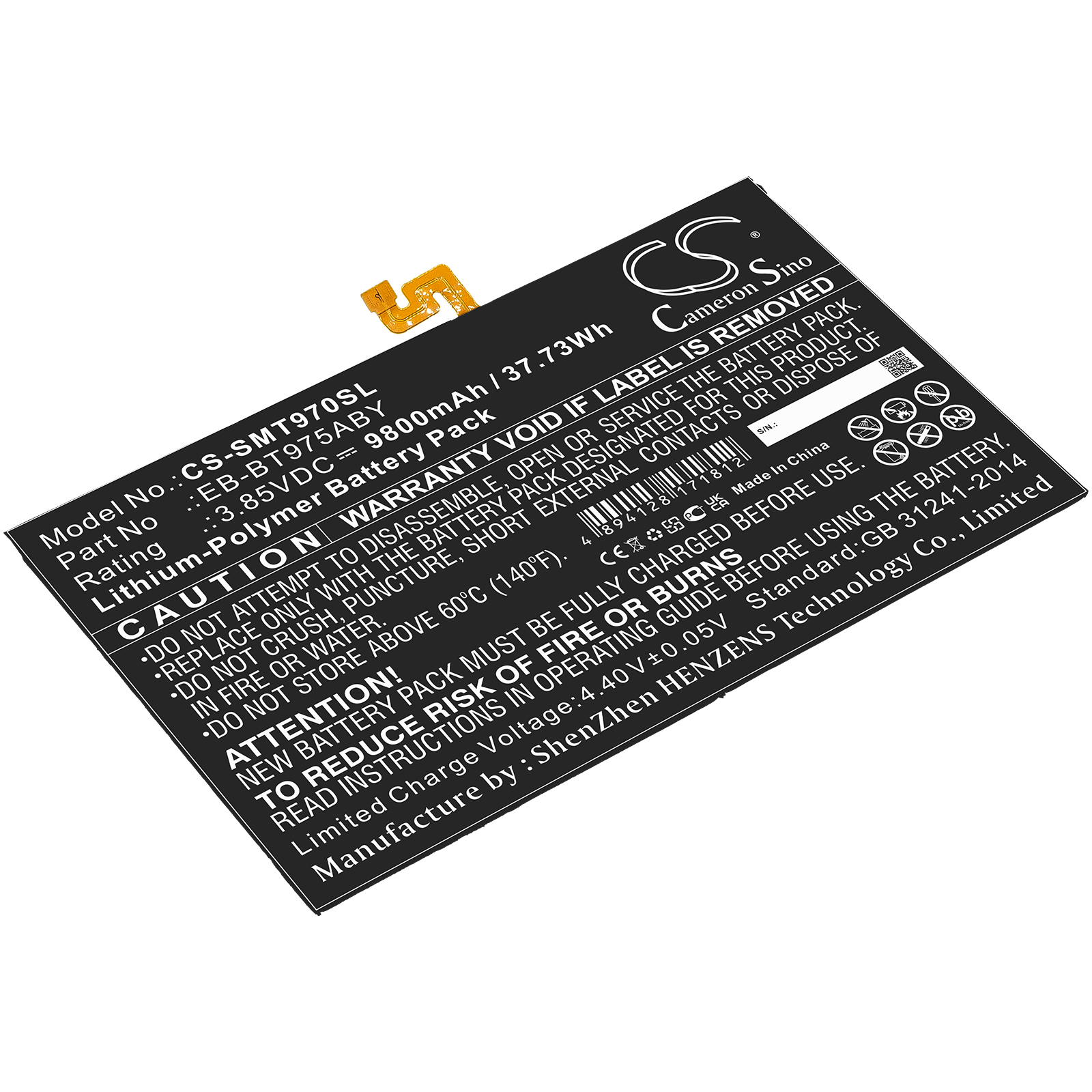 Cameron Sino CS-SMT970SL 3.85V Li-Polymer 9800mAh černá - neoriginální