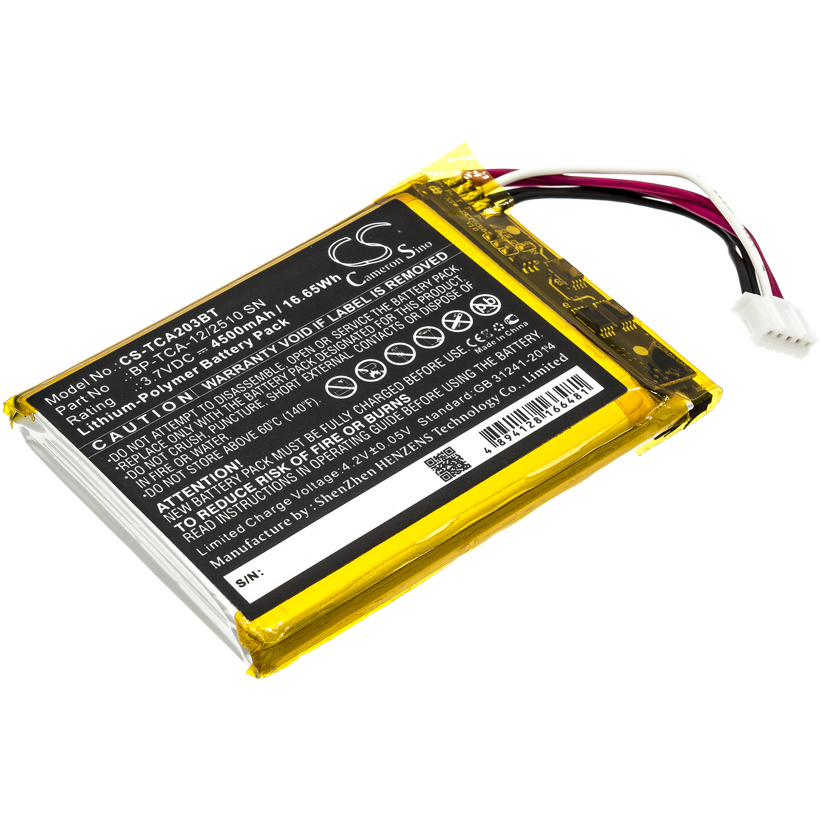 Cameron Sino CS-TCA203BT 3.7V Li-Polymer 4500mAh černá - neoriginální