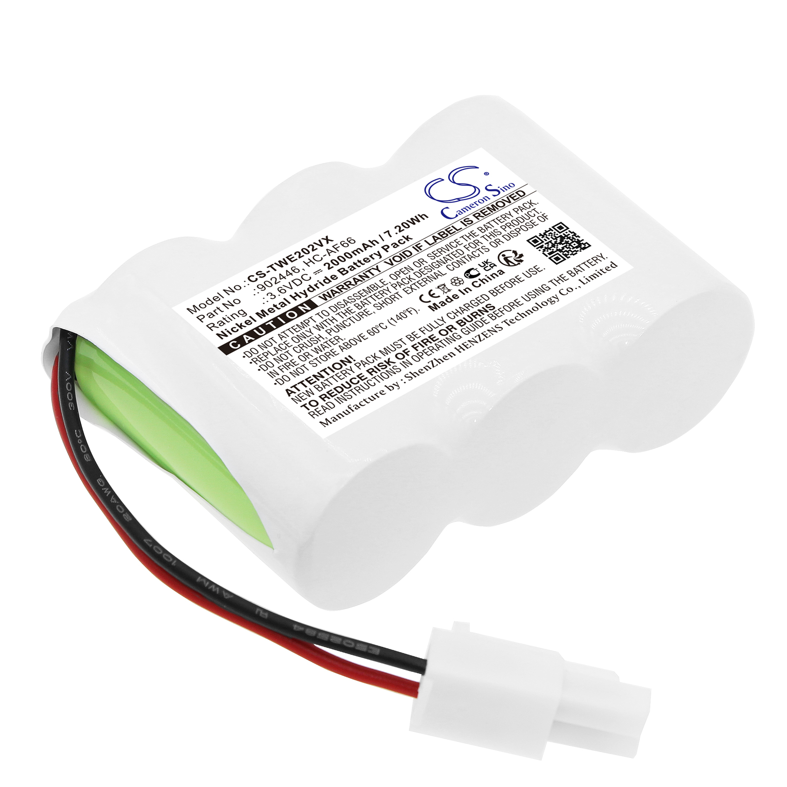 Cameron Sino CS-TWE202VX 3.6V Ni-MH 2000mAh bílá - neoriginální