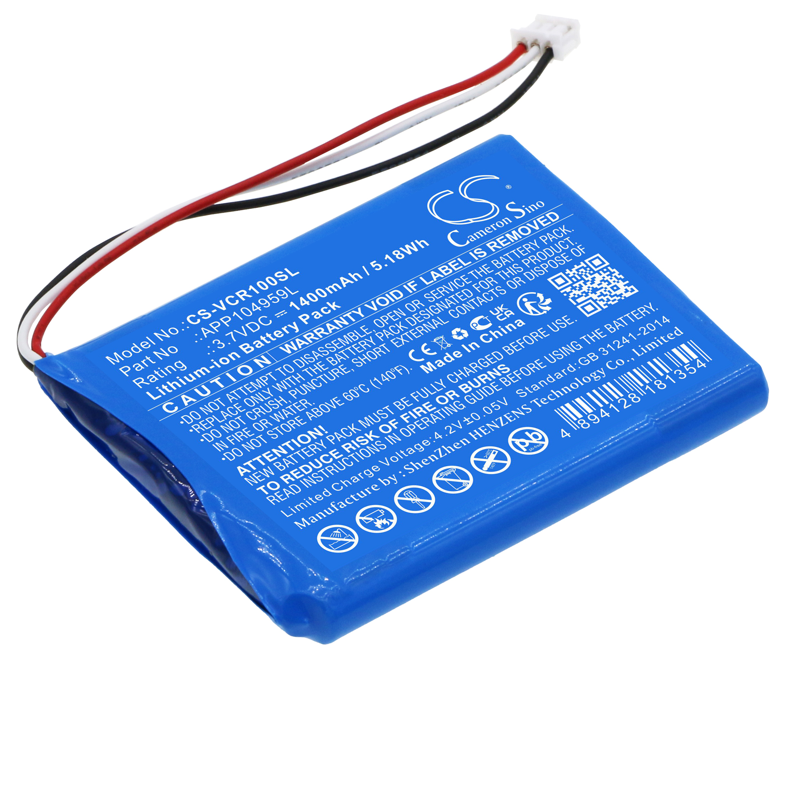 Cameron Sino CS-VCR100SL 3.7V Li-ion 1400mAh černá - neoriginální