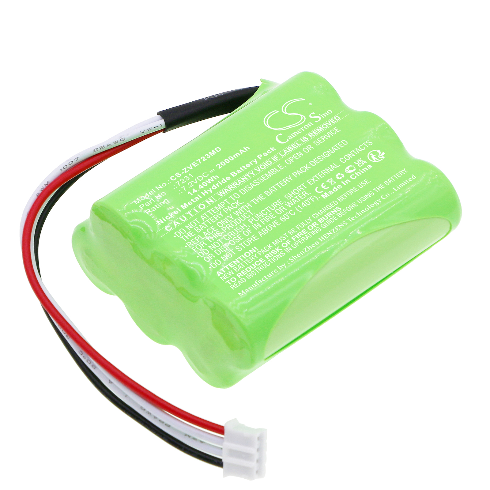 Cameron Sino CS-ZVE723MD 7.2V Ni-MH 2000mAh zelená - neoriginální